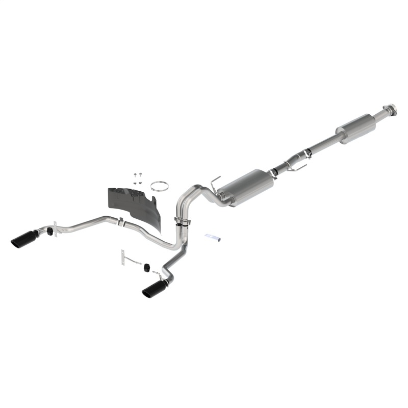 Ford F-150 Performance Exhaust - Rear - Ford Racing - Cat-Back, Touring, Dual Side Exit - Black - `21-`24 Ford F-150 Performance Exhaust - Rear - Ford Racing - Cat-Back, Touring, Dual Side Exit - Black - `21-`24